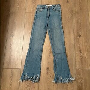 Zara Cropped High Rise Denim Jeans